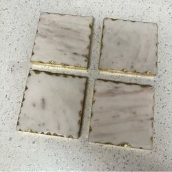Marble gold edge coasters set of 4