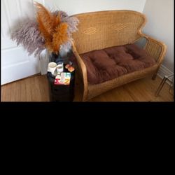wicker loveseat with seat cushion included!