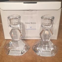 Vera Wang 2 crystal candlesticks