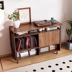 Walnut TV Stand & Large Record Player Stand.