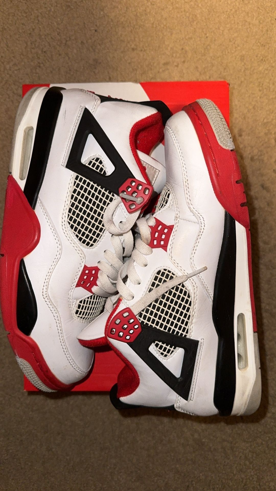 Fire Red 4s Size 10