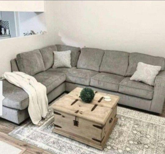 Brand New 💥  Alloy Grey L Shape Sectional Couch With Chaise/  Living Room Furniture 