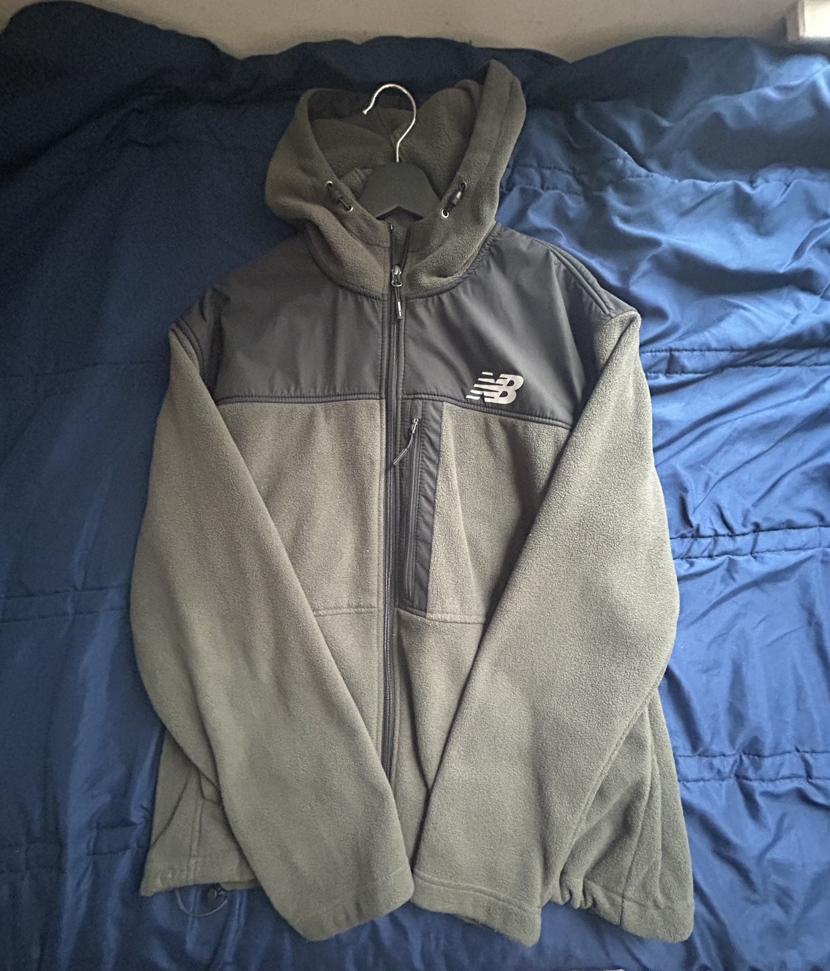 New Balance Men's Full Zip Fleece Jacket Army Green/Black Size L