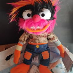 Disney Store Muppet Babies Animal Drummer 12" Stuffed Plush Doll Toy Camo Jeans New