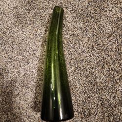 Vintage German Leonardo Green Abstract Art Glass Vase Mid-Century Hand Blown 10