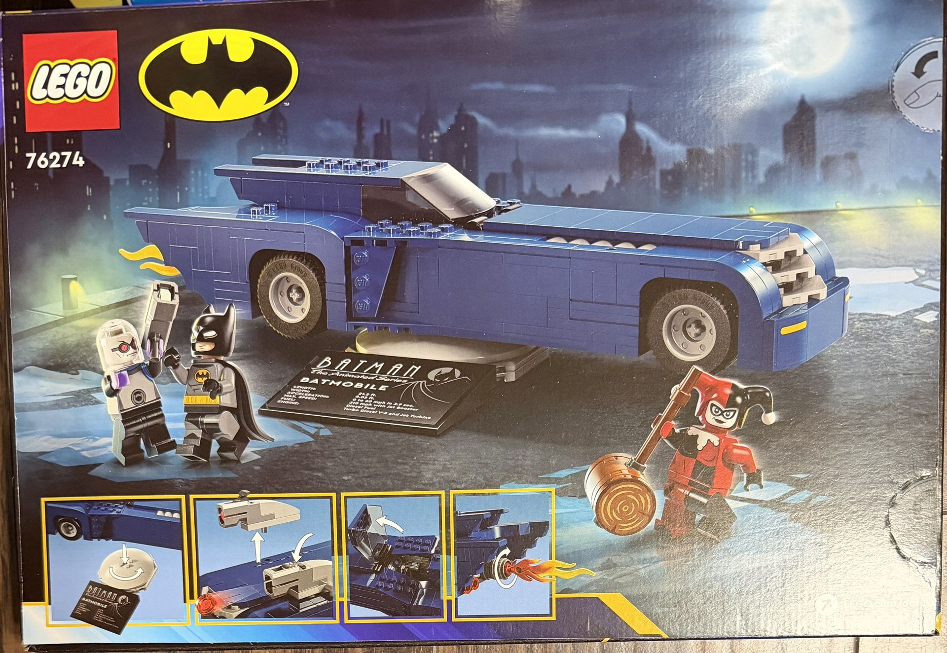 LEGO DC Batman: Batman with The Batmobile vs. Harley Quinn & Mr. Freeze Building Set,