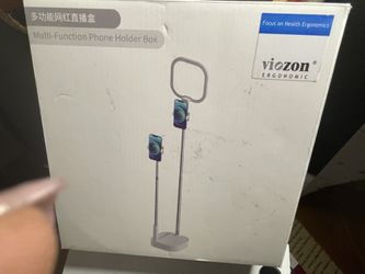 Ring Lamp With Two Tripod Phone Holders 