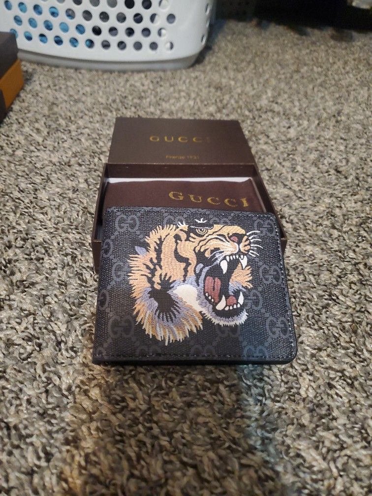 Men's Black Gucci Wallet Tiger