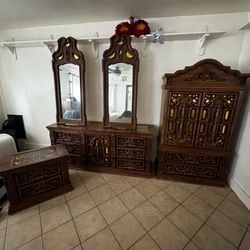 70s solid wood Furniture set