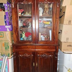 Vintage Wood China Cabinet