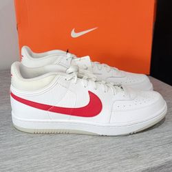 Nike white tag 2025 red swoosh