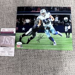 Hunter Luepke Signed Autograph 8x10 Photo - JSA Coa - Dallas Cowboys 