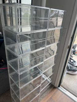 Clear Stackable Shoe Storage Boxes Set