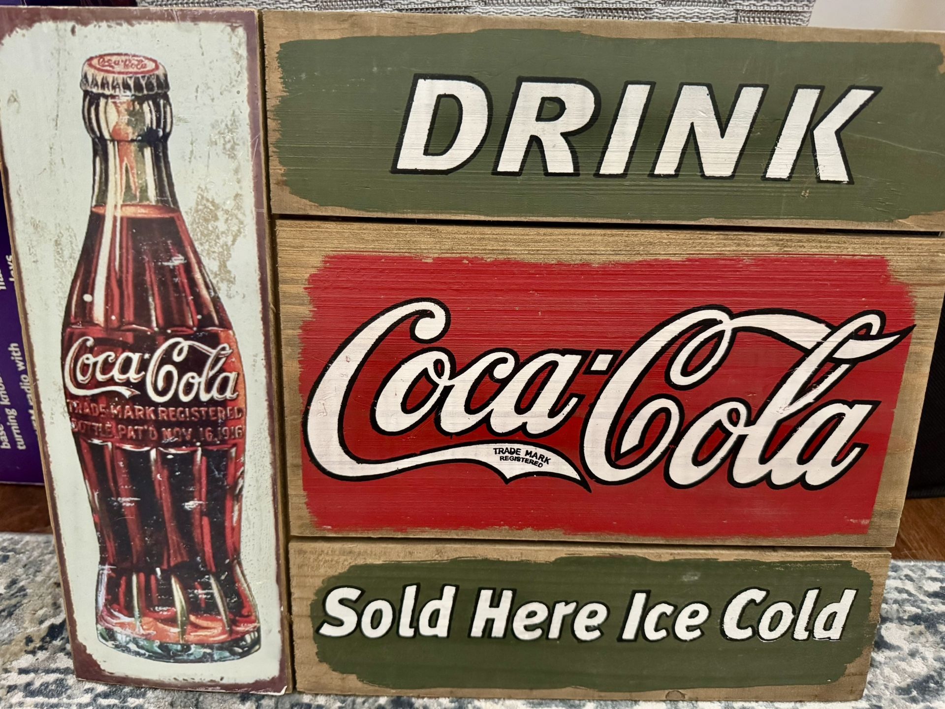 Coca Cola Wooden Wall Sign 