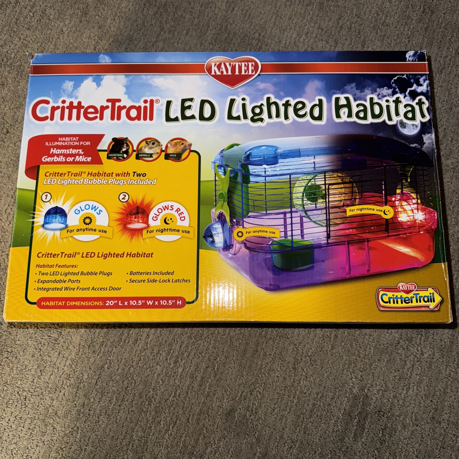 KT CRITTERTRAIL LED LIGHTED HABITAT + Accessories 20” X 10.5” 10.5”