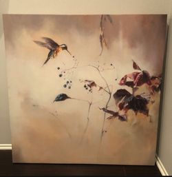 Huge 48x48 artwork Hummingbird in Flight wall canvas painting