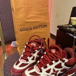 Red Luis Vuitton Trainers 