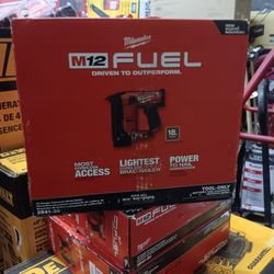MILWAUKEE M12 CORDLESS FUEL BRUSHLESS 18 GAUGE NAILER