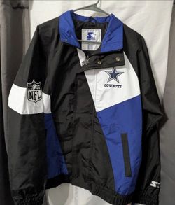 Dallas Cowboys  STARTER Colorblock Windbreaker Jacket NFL Full Zip and Snap Men's Small NWT