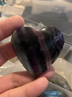 Rainbow Fluorite Crystal Hearts