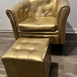 Miniature Chair & Footstool Ottoman Party Prop Kids Bedroom Decoration