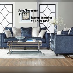 Modern Sofa & Loveseat Available In 2 Colors