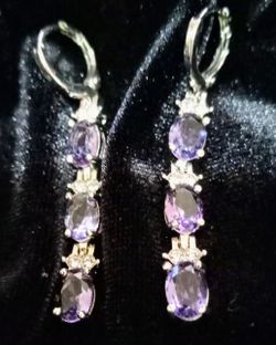 AMETHYST BRACELET, W/MATCHING EARRINGS, NEW!