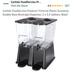 Carlisle FoodService Products TrimLine Plastic Economy Double Base Beverage Dispenser, 2 x 3.5 Gallons, Black

￼

￼

￼

￼

￼

￼



