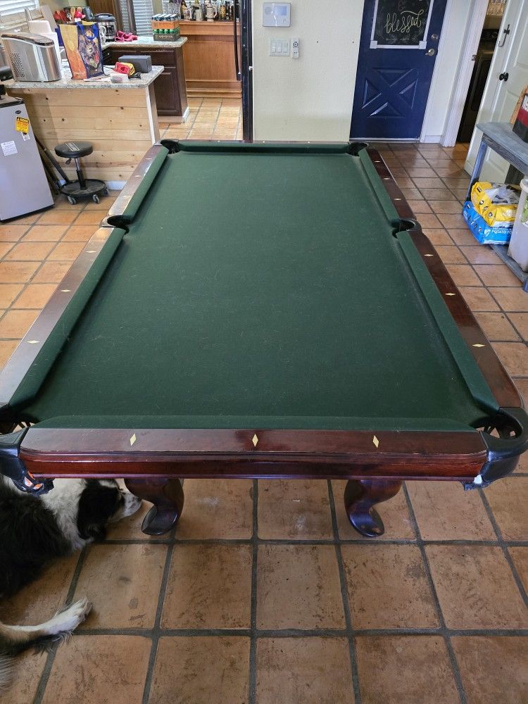 Slate Pool Table With Accesories 