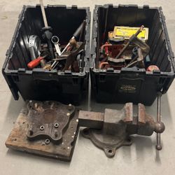 Vintage Tool Lot – Craftsman 5186 Vise w/ Custom Base, Ajax Jacks, Worth Plane, Williams Clamps – $400