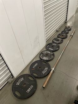 Fitvibe Olympic Barbell and Weight Plate Set