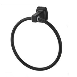 🖤 Square Matte Black Wall Mount Towel Ring – Modern & Durable – New