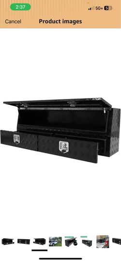 BeoneYuu Black Heavy-duty Aluminum Contractor Top Side Tool Boxes with Two Lower Drawers$350