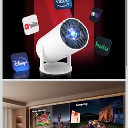 new In Box! Mini Projector with WiFi and Bluetooth, 4k Support Portable Outdoor Projector, Smart Projector with Android, Built-in App Movie Proyector 