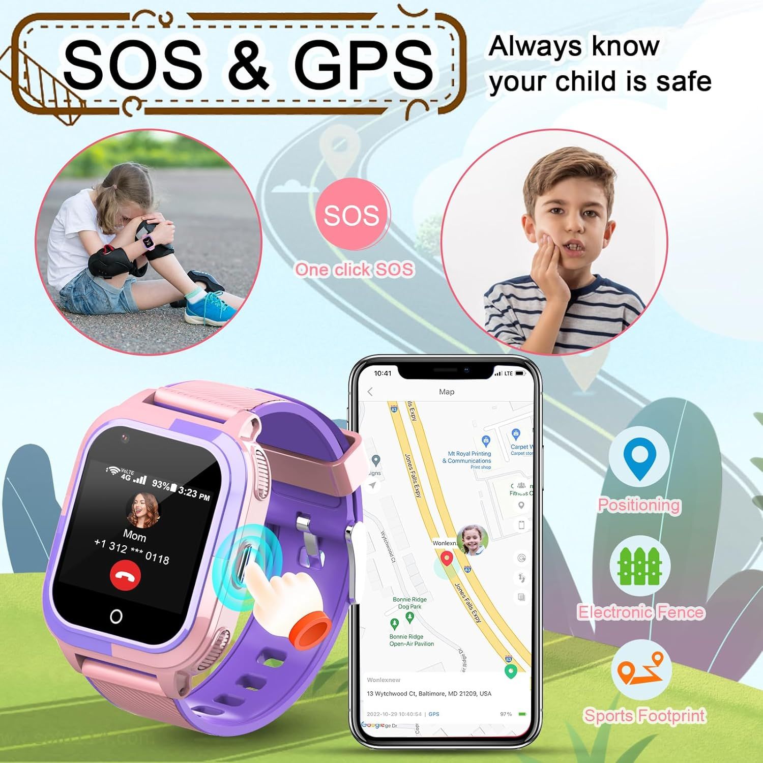 Gps Tracker Smartwatch With Whatsapp And Camera Kids Smart Watch