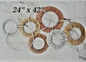Boho Wall Art Overlapping Rings Decor 24x42