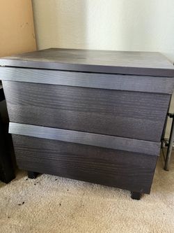 IKEA MALM 2 Drawer Chest Black-Brown (broken)