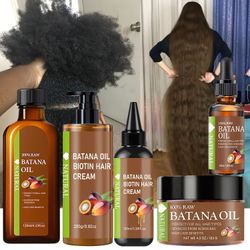 5pcs Honduran Battana Hair Oil + Battana Oil + Battana Hair Cream + Battana Hair Conditioner, Pure Cold-pressed Extracts for Scalp And Hair Care, Cont