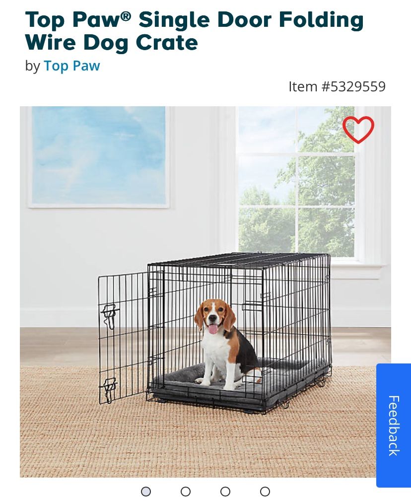 Top Paw® Single Door Folding Wire Dog Crate