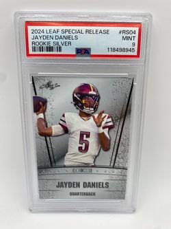 Jayden Daniels 2024 Leaf Rookie Silver PSA 9