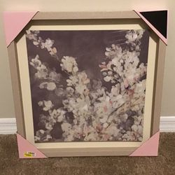 NEW~Early Spring Floral Wall Art/Decor~ Beautiful floral artwork in a square frame~20 1/2 x 20 1/2