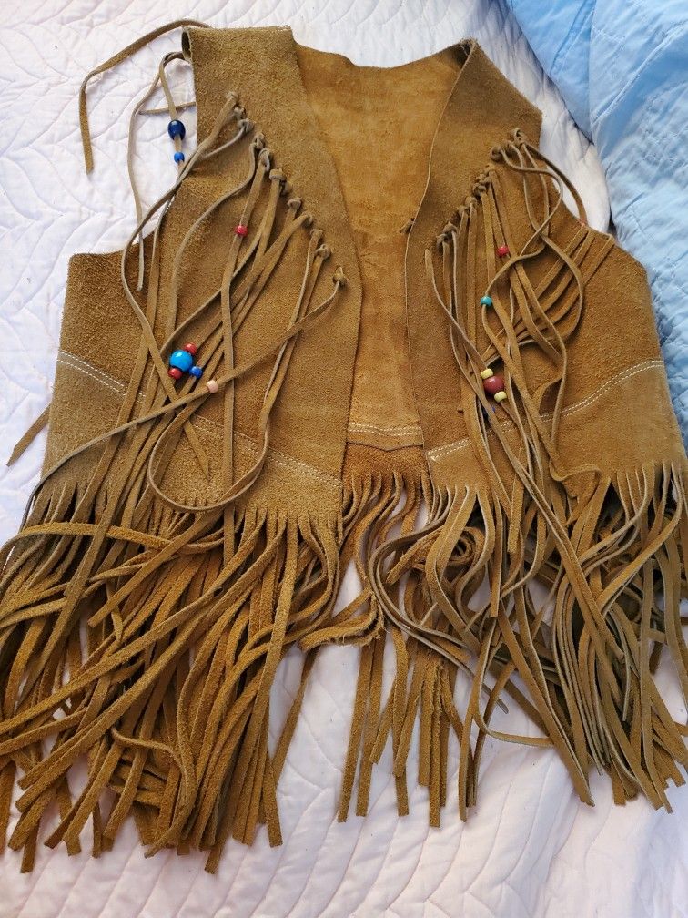 Fringed Tough Leather Vintage Vest