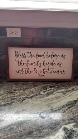 Bless this food sign