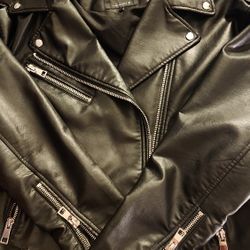Zara Black faux Leather Jacket 
