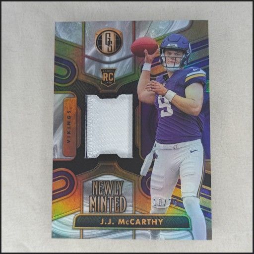 2024 JJ McCarthy Gold Standard Football Newly Minted Patch Rookie 10/75