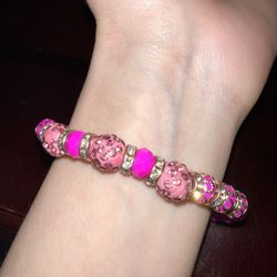 New Pink Crystal Beaded Bracelet 