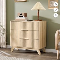 Flutted Tall 3 Drawer Dresser 