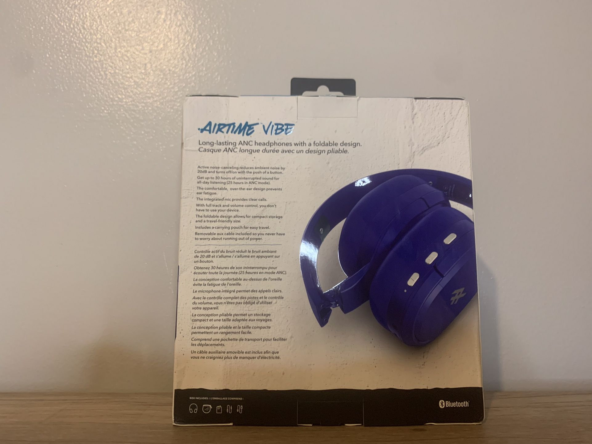 iFrogz AIRTIME VIBE Wireless On-Ear Headphones with Noise-Canceling - Blue