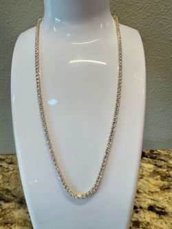 NEW Sparkly Rhinestone Tennis Chain Necklace – Adjustable 16” to 20”