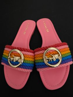 Coach Rainbow rope sandals